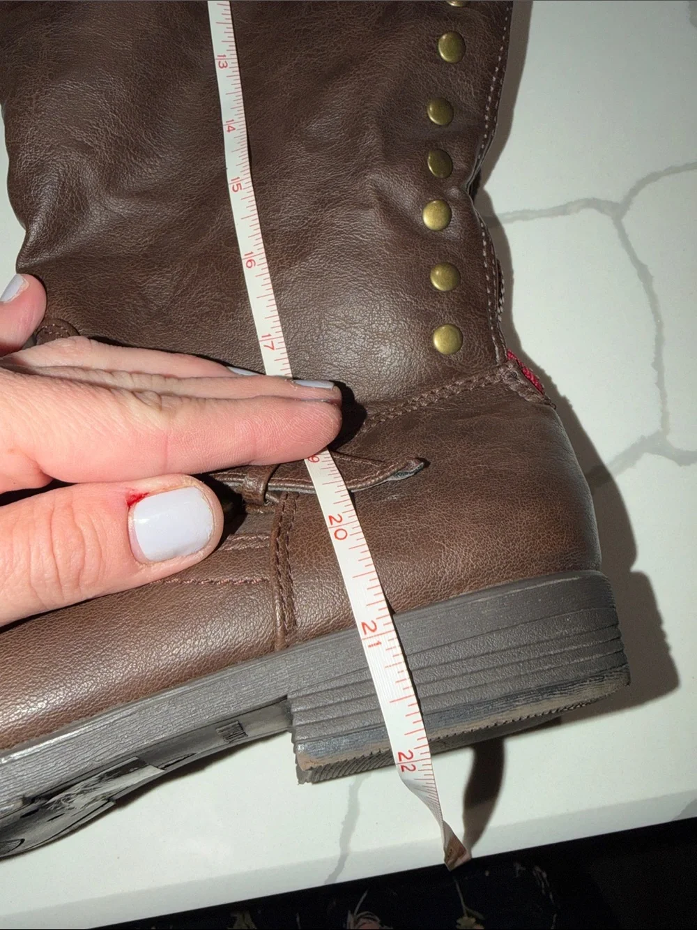 Classic Brown Studded Knee-High Riding Boots